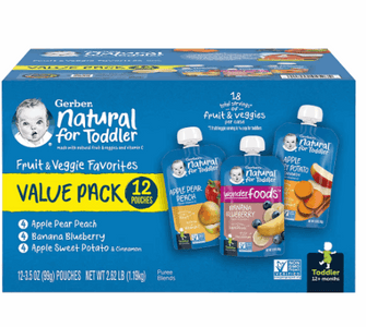 Gerber Natural Baby Food Pouches for Toddler 12+ Months, 12 pk./3.5 oz.