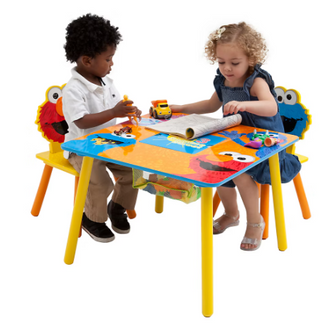 Delta Children Sesame Street Table and Chair Set with Storage
