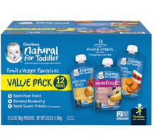 Gerber Natural Baby Food Pouches for Toddler 12+ Months, 12 pk./3.5 oz.