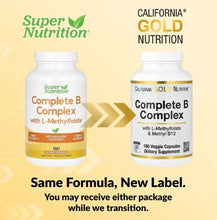 Super Nutrition, Complete B Complex with L-Methylfolate and Methylcobalamin B12, 180 Veggie Capsules