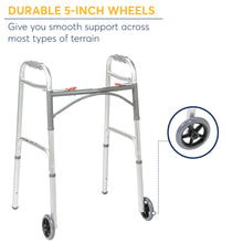 Drive Medical Deluxe Two Button Folding Walker with Wheels - Brands For Less USA