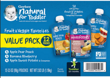 Gerber Natural Baby Food Pouches for Toddler 12+ Months, 12 pk./3.5 oz.