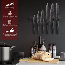 Astercook 6 Piece Starry-Sky Kitchen Knife Set, Carbon German Stainless Steel Knife Set with 6 Blade Guards, Non-stick Coating & Dishwasher Safe, Perfect Gifts for Kitchen