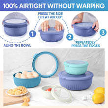 Vesteel 8Pcs Mixing Bowl Set with Lids, Nesting Plastic Bowls for for Mixing Serving Preparing Storage, Kitchen Prep Bowls, Dishwasher Safe, Blue