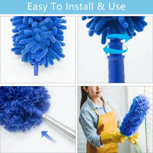 Microfibre Duster for High Ceilings, Duster for Cleaning Fan Cobweb, 100" Telescopic Extension Pole Kit, Reusable Duster, Washable Lightweight Duster for Ceiling Fan Webs, Blinds - Brands For Less USA