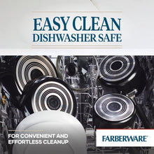 Farberware Easy Clean 22 Pcs Nonstick Cookware Set Includes Griddle Pan and Cooking Tools, Dishwasher Safe, Black