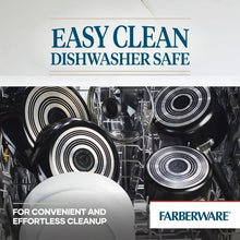 Farberware Easy Clean 22 Pcs Nonstick Cookware Set Includes Griddle Pan and Cooking Tools, Dishwasher Safe, Black