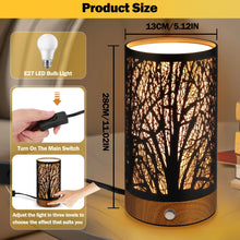 Table Lamps for Bedroom, 3-Way Dimmable Touch Control Bedside Lamp, Nightstand Lamp with Metal Branch Shade for Office, Living Room, Reading(E26 Light Bulb Included)