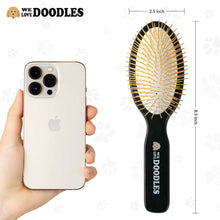 We Love Doodles Pin Brush For Dogs, Pet Grooming Detangler Pin Dog Brush, Dog Brush For Shedding & Loose Fur, Gold Pins Long Haired Pets
