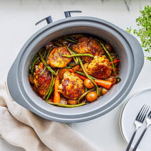 GreenPan 8 Quart Family Size Locking Lid Slow Cooker, Cream