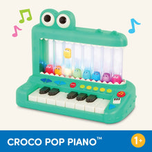 Battat Croco Pop Piano Toy Keyboard with Songs Sounds Lights, Baby and Toddler Toys