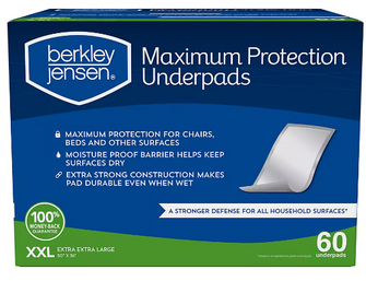 Berkley Jensen Maximum Protection XXL Underpads, 30x36, 60 ct.