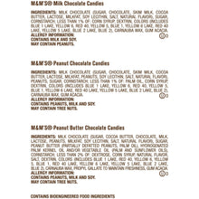 M&M's Variety Pack Full Size Milk Chocolate Candy Bars - 18 Ct