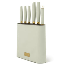 Thyme & Table 7-Piece Knife Block Set, Mint Green