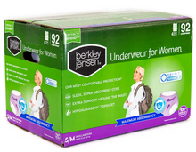 Berkley Jensen Incontinence and Post Partum Underwear for Women, Size Small/Medium, 92 ct