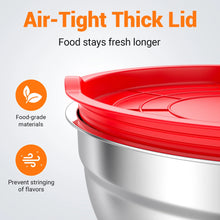 TINANA Mixing Bowls with Lids: Stainless Steel Mixing Bowls Set, Metal Nesting Mixing Bowls for Kitchen, 7/4.5/3.0/2.0/1.5/1.0/0.7QT, Great for Prep, Baking, Serving