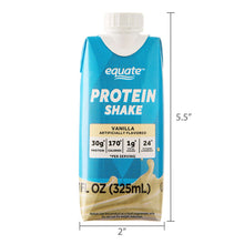 Equate Protein Shake, Vanilla, 11 fl oz, 12 Count