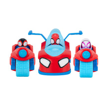 Marvel's Spidey and His Amazing Friends 8.5 inch Team Split Three-in-One Racer Play Vehicle with Web Dart Toddler Toy