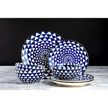 Thyme & Table Medallion 12-Piece Ceramic Dinnerware Set Blue - Brands For Less USA