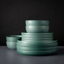 Thyme & Table Caspian Green 12-Piece Ceramic Dinnerware Set - Brands For Less USA