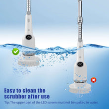 SZRSTH Electric Spin Scrubber, 450RPM Cordless Power Scrubber with Adjustable Handle 8 Heads Shower Cleaning Brush for Bathroom Floor