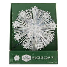 Estrella de oropel blanco de 9 puntas con luces LED para la punta del árbol de Navidad, 17,8 cm (7"), de Holiday Time 