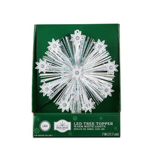 9-Point White Tinsel Star LED Christmas Tree Topper, 7", by Holiday Time