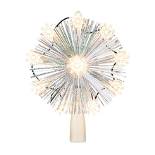 9-Point White Tinsel Star LED Christmas Tree Topper, 7", by Holiday Time