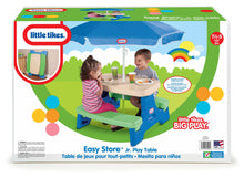 Little Tikes Outdoor Portable Kids Picnic Table with Umbrella, Blue Green, Ages 2+