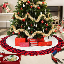 HadinEEon Christmas Tree Skirt, 48 inch, Indoor Christmas Tree Mat for Xmas Decoration (Red & White)