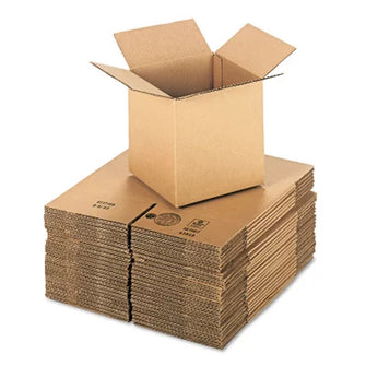 General Supply Brown Corrugated - Cubed Fixed-Depth Shipping Boxes, 8" L X 8" W X 8" H, 25/Bundle