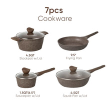 Carote Non Stick Pots and Pans Set,  Induction Kitchen Cookware Sets (Brown)