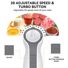 LINKChef Immersion Blender, 20-Speed 1000W 5-in-1 Immersion Hand Blender, Stick Blender with Turbo Mode, Baby Food Processor with Chopper, Blender for Kitchen with 600ml Beaker (White)