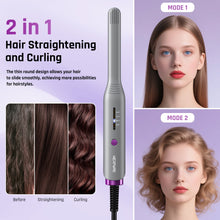 NEXPURE 1/2" Flat Iron Hair Straightener & Curler, 2 in 1 Ceramic Mini Straightener, Travel Iron, 30s Fast Heat Up, Purple