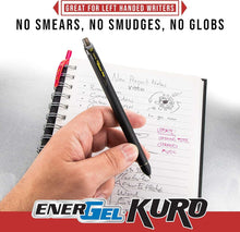 Pentel EnerGel Kuro Gel Pen, Shades of Black, 0.7mmtip, Assorted black ink, 5 pens