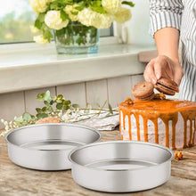 Vesteel Cake Pan, Stainless Steel Round Layer Cake Baking Pans, Non-Toxic & Healthy, Mirror Finish & Dishwasher Safe