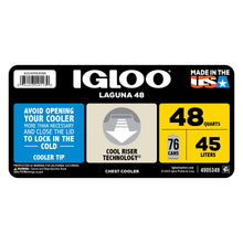 Igloo 48 QT Laguna Hard-Sided Ice Chest Cooler, Aqua Blue and White - Brands For Less USA