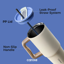 Carote 3pcs Insulated Stainless Steel Water Bottle and Tumbler Set with Straw/Handle, 34oz & 32oz*2, Blue - Brands For Less USA