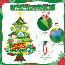 Jubtucc DIY Felt Christmas Tree Set with Light String, 38 Pcs Christmas Ornaments, 3.6 ft Wall Hanging Christmas Decorations for Kids Gifts New Year