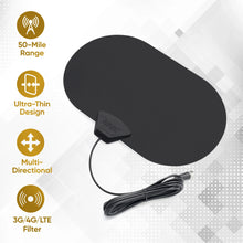 onn Indoor Dual-Color Amplified Antenna, 50 mile Range