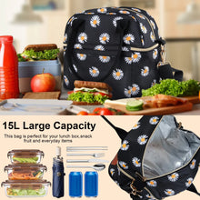 Insulated Lunch Bags for Women Men with Adjustable Shoulder Strap,AILKIN Large Lunch Box Tote Leakproof 8-12Hrs Cooler Reusable Thermal Lunch Bags for Women,Adults,School,Work,Office,Picnic,Daisy - Brands For Less USA
