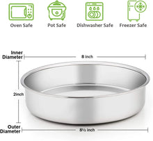 Vesteel Cake Pan, Stainless Steel Round Layer Cake Baking Pans, Non-Toxic & Healthy, Mirror Finish & Dishwasher Safe
