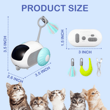 Risehigh Interactive Cat Toys for Indoor Cats 2-Speed Automatic Moving Remote Control Smart Cat Rechargeable Toy with Feathers, Blue