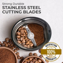 Kaffe Coffee Grinder Electric Copper, (3.5oz/14 Cup) w Free Cleaning Brush