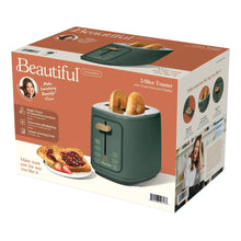 Beautiful 2 Slice Toaster with Touch-Activated Display, Thyme Green by Drew Barrymore