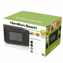 Hamilton Beach 0.9 Cu ft Countertop Microwave Oven, 900 Watts, Black Stainless Steel, New
