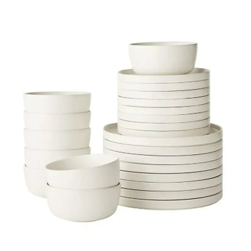 Member’s Mark 24-Piece Modern Stoneware Dinnerware Set, Assorted Color ...