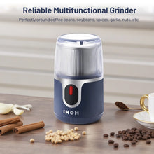 Atilioo Coffee Grinder, Cordless Electric Spice Herb Grinder with Stainless Steel Blades, Low Noise, Ideal for Home/Travel/Camping, Blue