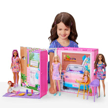 Barbie Getaway House, Doll House Playset with 4 Play Areas, 2 Chairs, 360-Play & Accessories