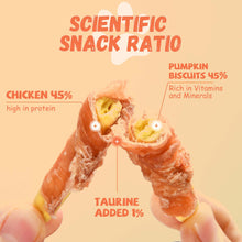 Pawmate Chicken Jerky Wrapped Pumpkin Biscuits Dog Treats, Promote Digestion Soft Chews for All Dogs, 11 oz